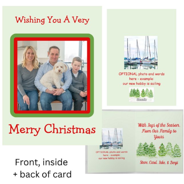 Tarjeta Festiva Árboles de invierno nevados pintados a mano con ac (Subido por el creador)