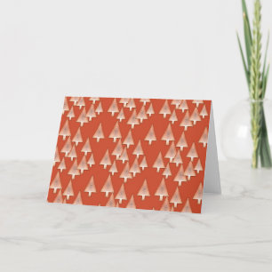 Tarjeta Festiva Árboles de Navidad, aspecto metálico 3-d, cobre