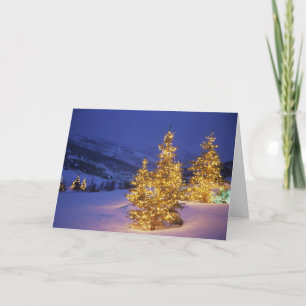 Tarjeta Festiva Árboles de navidad, Park City, montañas de Wastc