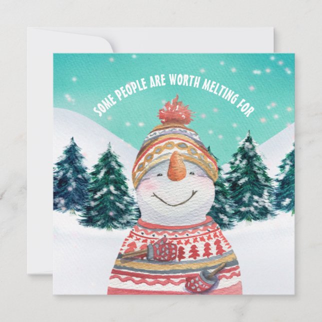 Tarjeta Festiva Árboles de nieve para algunos vale la pena fundirs (Anverso)