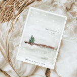 Tarjeta Festiva Árboles de pinos con nieve mínimos y tranquilos<br><div class="desc">Presentamos nuestra minimalista tarjeta de vacaciones, la manera perfecta de enviar cálidos deseos a sus seres queridos esta temporada de vacaciones. Esta tarjeta presenta un paisaje acuático sereno de dos pinos en un paisaje invernal nevado, que captura perfectamente el espíritu tranquilo y apacible de la temporada. El diseño minimalista se...</div>