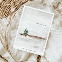 Árboles de pinos con nieve mínimos y tranquilos