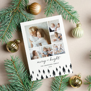 Tarjeta Festiva Árboles de Scandi   Collage de fotos Minimalista m