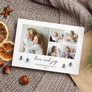 Tarjeta Festiva Árboles de Scandi   Collage de fotos Minimalista m