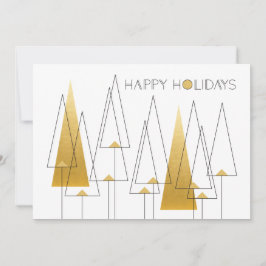 Tarjeta Festiva Árboles de vacaciones Art Deco