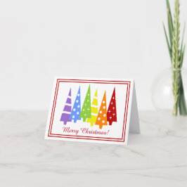 Tarjeta Festiva Árboles de vacaciones del arcoiris