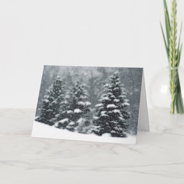 Tarjeta Festiva Árboles del invierno (Anverso)
