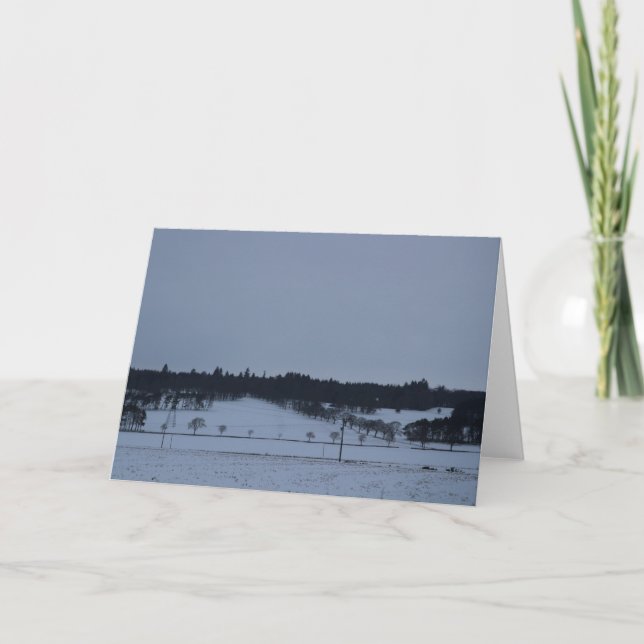 Tarjeta Festiva Árboles desnudos en la nieve (Anverso)