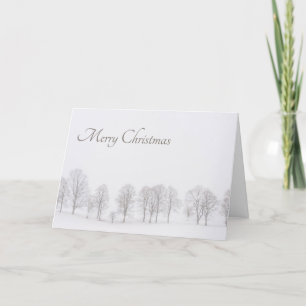 Tarjeta Festiva Árboles en la carta de navidades de nieve