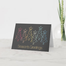 Tarjeta Festiva Árboles navideños del orgullo arcoiris