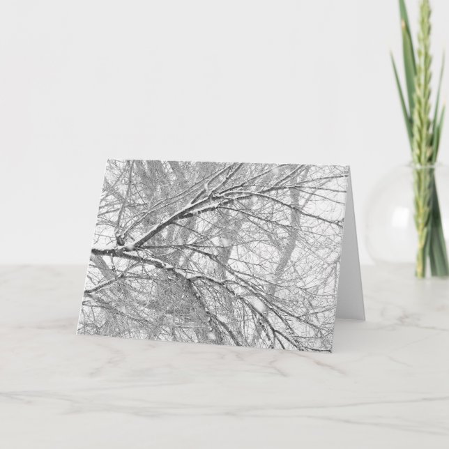 Tarjeta Festiva Árboles Nevado (Anverso)