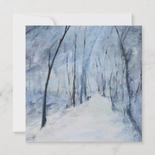 Tarjeta Festiva Árboles Nevados Día de Invierno
