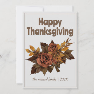 Tarjeta Festiva árboles otoñales felices acción de gracias   Famil