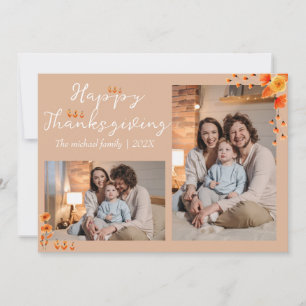 Tarjeta Festiva árboles otoñales felices acción de gracias Foto