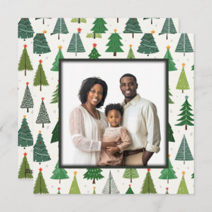 Tarjeta Festiva Árboles retro