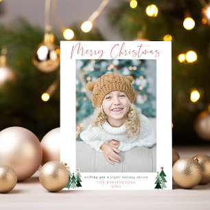 Tarjeta Festiva Árboles rústicos Minimalistas Navidades modernos f