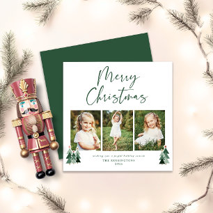Tarjeta Festiva Árboles rústicos Navidades modernos festividad 3 f