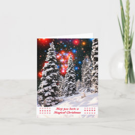 Tarjeta Festiva Árboles tradicionales nevados