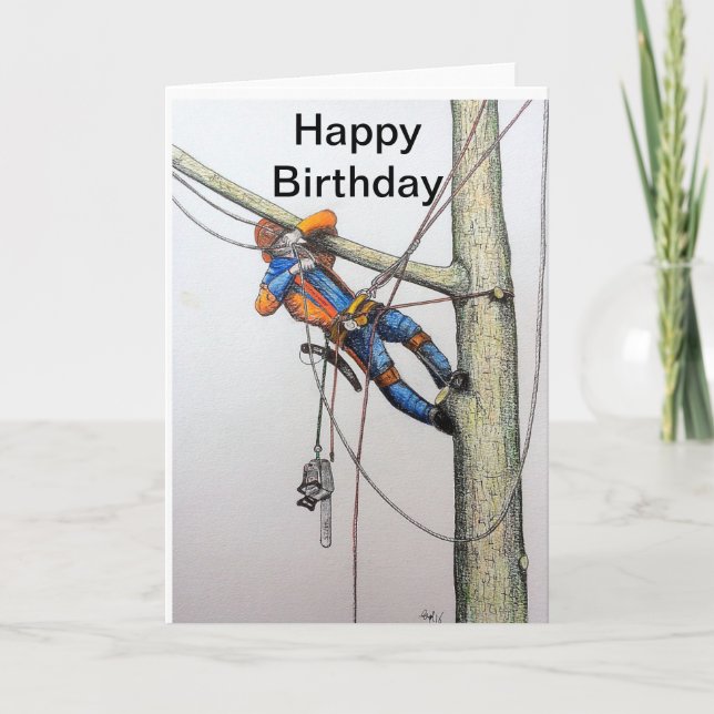 Tarjeta Festiva Arborist tree surgeon christmas card (Anverso)