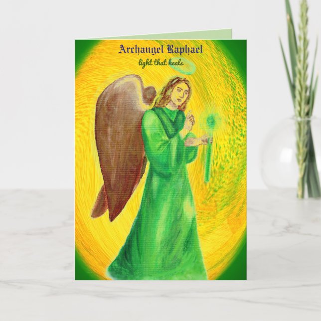 Tarjeta Festiva Archangel Raphael Greeting Card (Anverso)