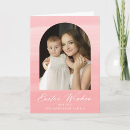 Tarjeta Festiva Arco acuático rosa 2 Deseos de Pascua fotográfica