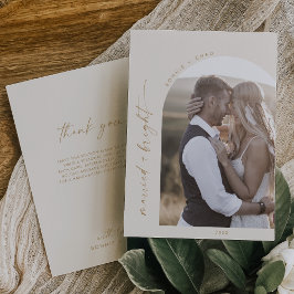 Tarjeta Festiva Arco Boho moderno | Cream Married Bright Gracias