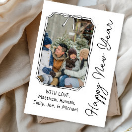 Tarjeta Festiva Arco de Año Nuevo Minimalista Foto en Blanco y Neg