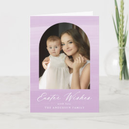 Tarjeta Festiva Arco de color morado 2 Foto Deseos de Pascua