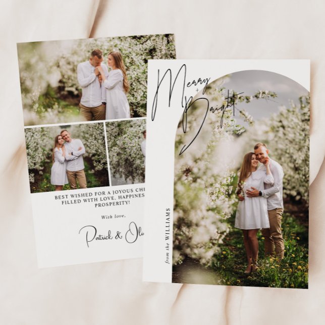 Tarjeta Festiva Arco de Escritura Merry + Bright Foto (Subido por el creador)