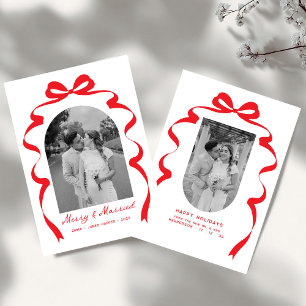 Tarjeta Festiva Arco de fotos de cerezos y matrimonios de novios