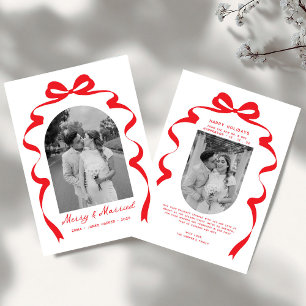 Tarjeta Festiva Arco de fotos de cerezos y matrimonios de novios