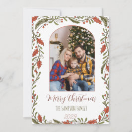 Tarjeta Festiva Arco de Navidades botánicos - Foto de familia Pers