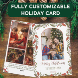 Tarjeta Festiva Arco de Navidades botánicos - Fotos de la familia