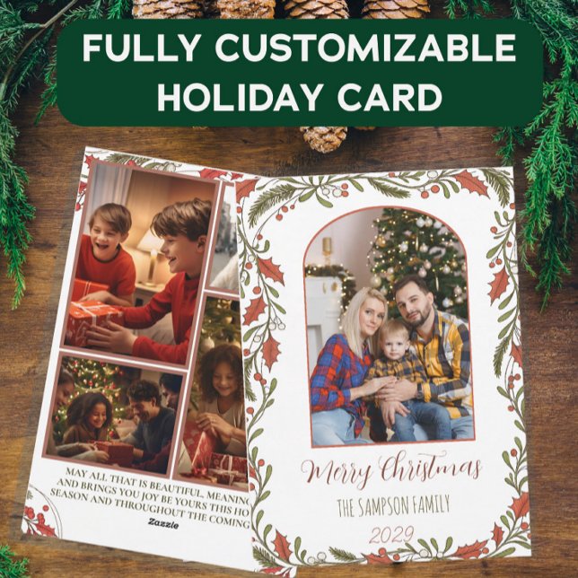 Tarjeta Festiva Arco de Navidades botánicos - Fotos de la familia  (Subido por el creador)