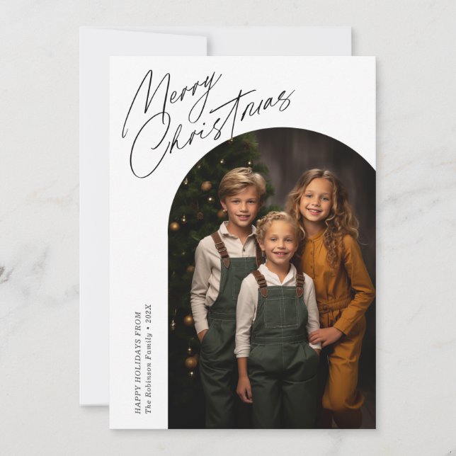 Tarjeta Festiva arco de navidades mínimo (Anverso)