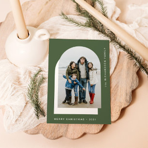 Tarjeta Festiva Arco de Navidades simples Foto Moderna Dos