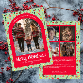 Tarjeta Festiva Arco de Personalizado de Navidades de Doodle capri