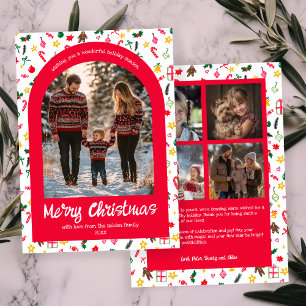 Tarjeta Festiva Arco de Personalizado de Navidades de Doodle capri