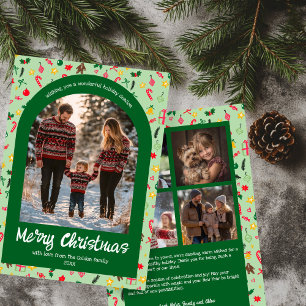 Tarjeta Festiva Arco de Personalizado de Navidades de Doodle capri