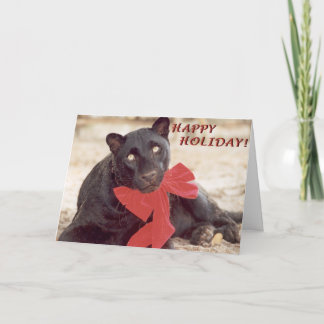 Tarjeta Festiva Arco del día de fiesta del leopardo del negro