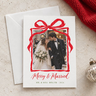 Tarjeta Festiva Arco Dibujado a Mano Feliz y Casada Recién Casados