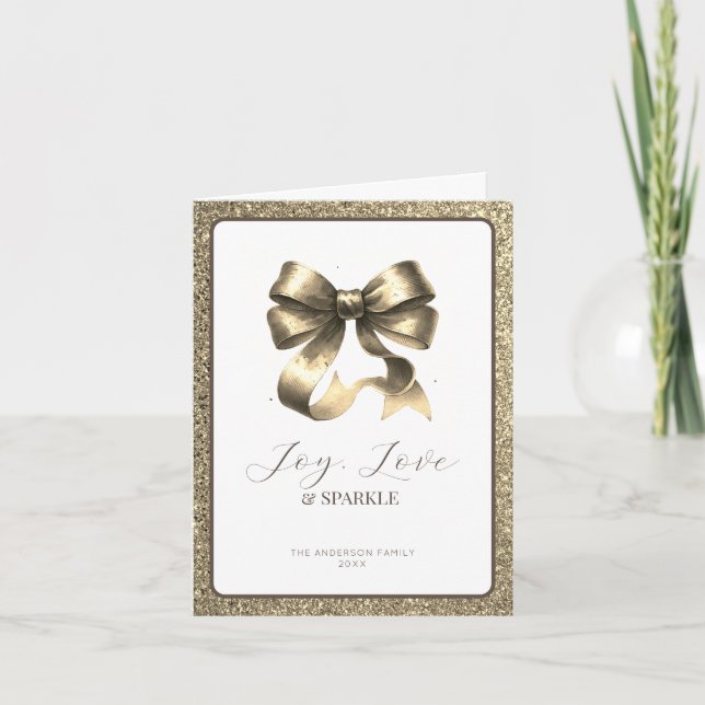 Tarjeta Festiva Arco dorado de fiesta moderno y elegante (Anverso)