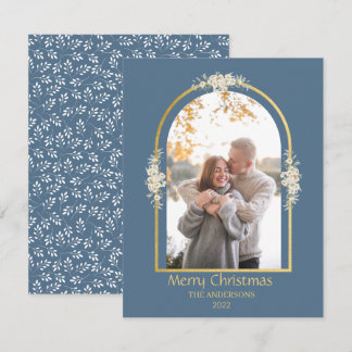 Tarjeta Festiva Arco floral minimalista moderno gris foto