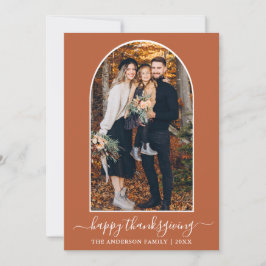 Tarjeta Festiva Arco fotográfico de acción de gracias de caligrafí