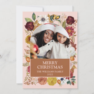 Tarjeta Festiva Arco fotográfico de la Floral Botánica de Navidade