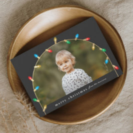 Tarjeta Festiva Arco fotográfico de las luces navideñas vintage