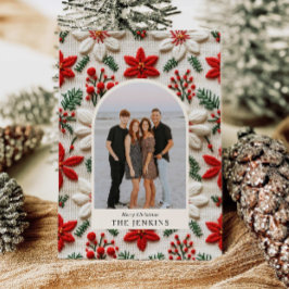 Tarjeta Festiva Arco fotográfico de Navidades elegantes