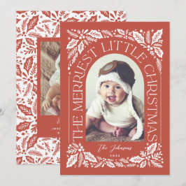 Tarjeta Festiva Arco fotográfico navideño más alegre de la pequeña