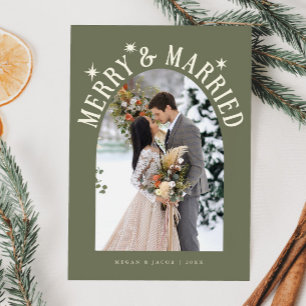 Tarjeta Festiva Arco Matrimonio y Arco Matrimonial Foto Recién Jug