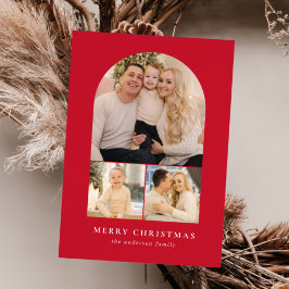 Tarjeta Festiva Arco Minimalista Rojo 3 Foto